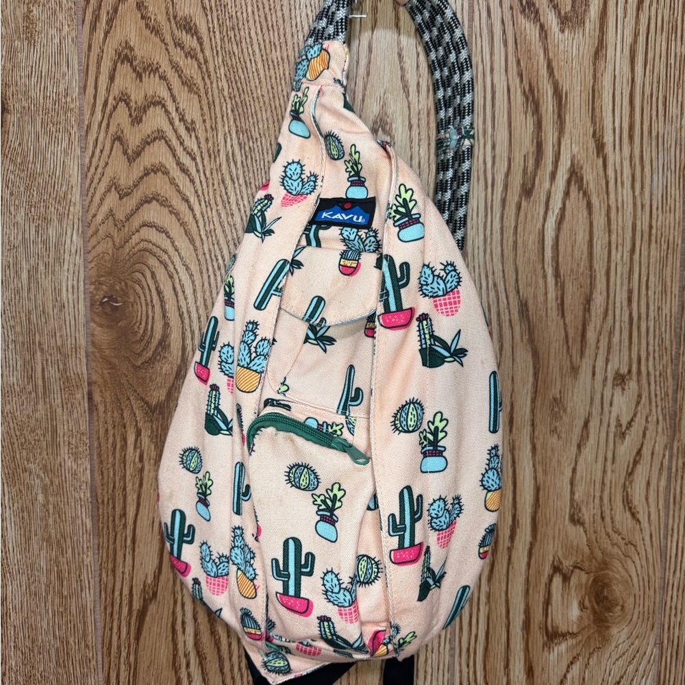 KAVU Peach Cactus Pattern Sling Bag